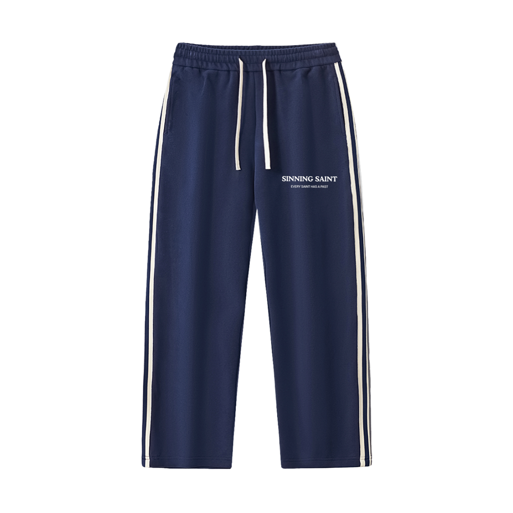 Contrast Side-Stripe Straight-Leg  Pants