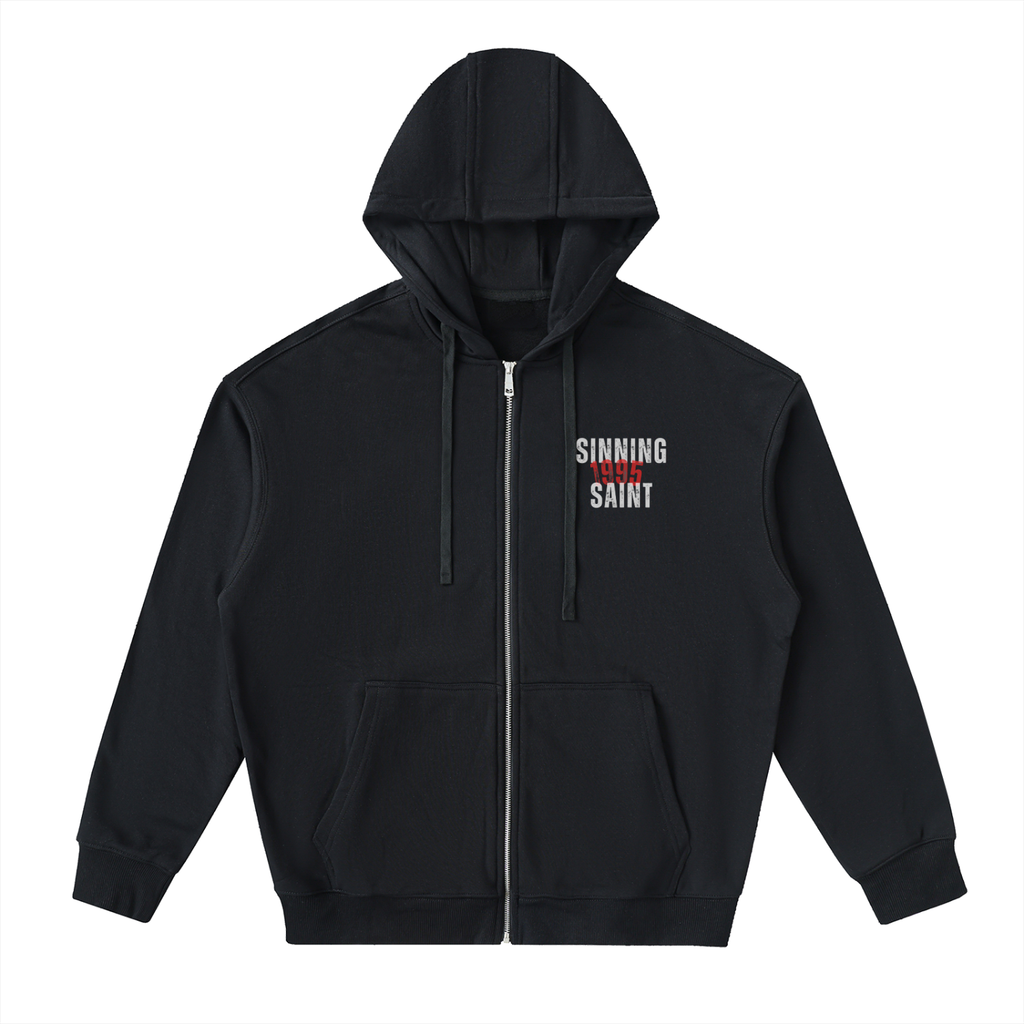 Drop-Shoulder Zip Up Hoodie